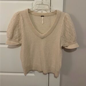 Free People Short Sleeve Cashmere Sweater